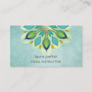 Mandala Holistic Lotus Floral Zen Yoga Aquamarin Visitenkarte