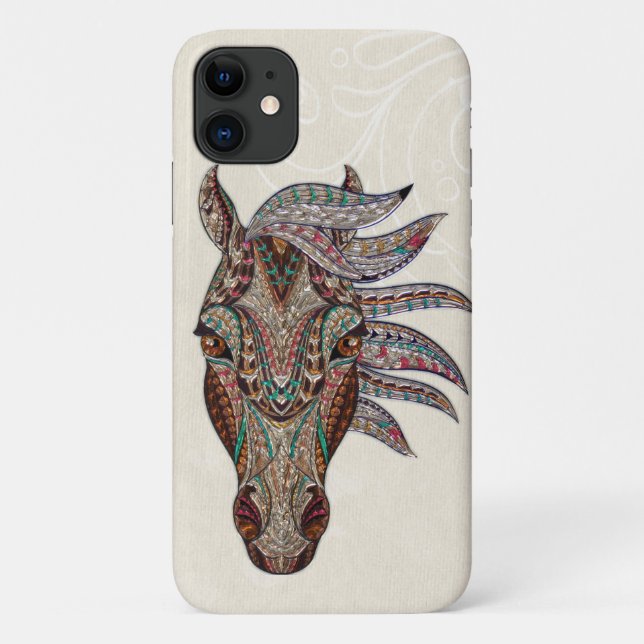 Mandala Horse Kunst, Friedliche Kunst Case-Mate iPhone Hülle (Rückseite)