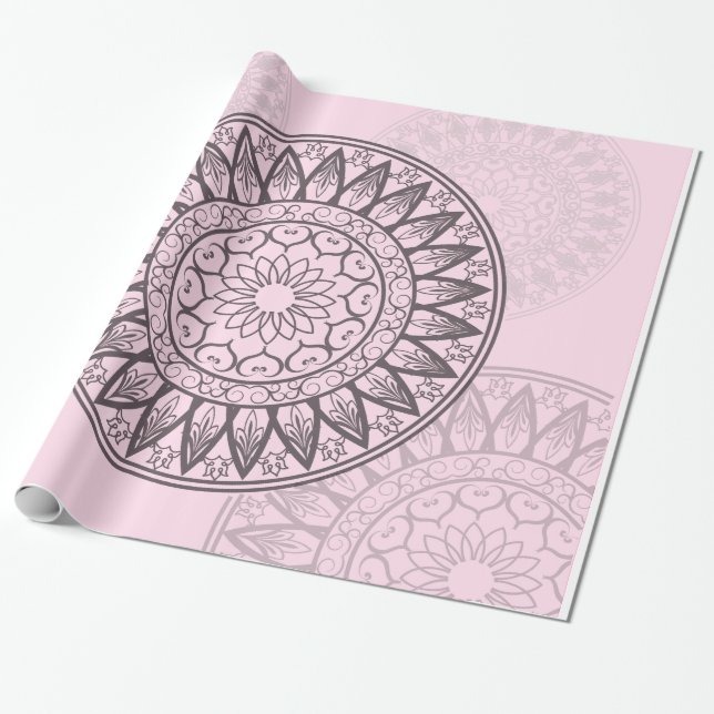 Mandala im Rosa Geschenkpapier (Ungerollt)