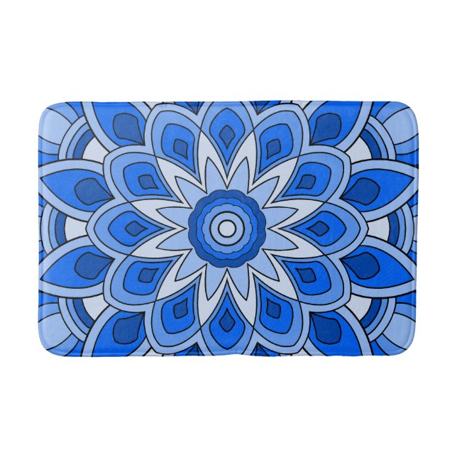 Mandala in blau badematte (Vorderseite)