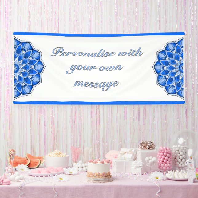 Mandala in Blau Banner (Party)