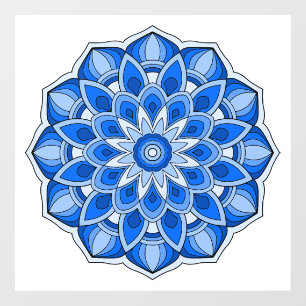 Mandala in blau fensteraufkleber