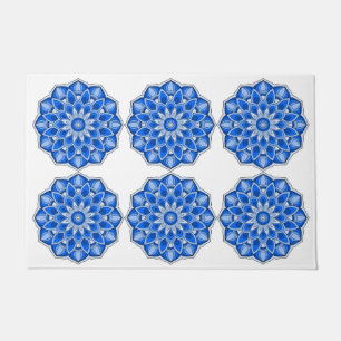 Mandala in blau fußmatte