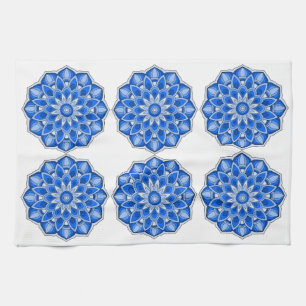 Mandala in blau geschirrtuch