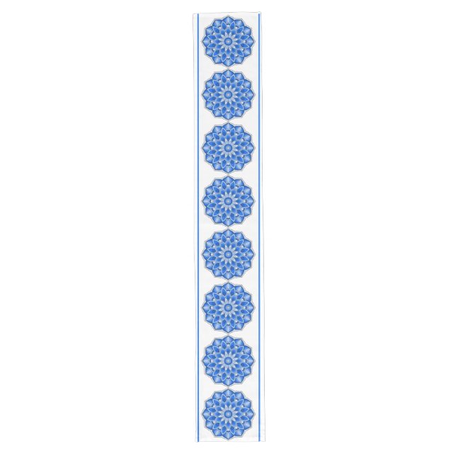 Mandala in blau großer tischläufer (Vorderseite)