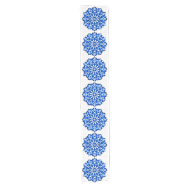Mandala in blau großer tischläufer (Vorderseite)