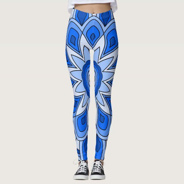 Mandala in blau leggings (Vorderseite)