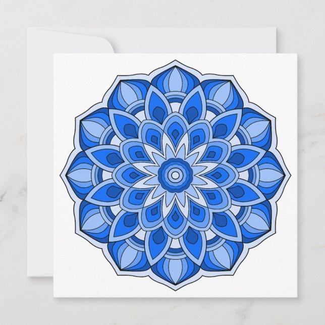 Mandala in blau mitteilungskarte (Vorderseite)
