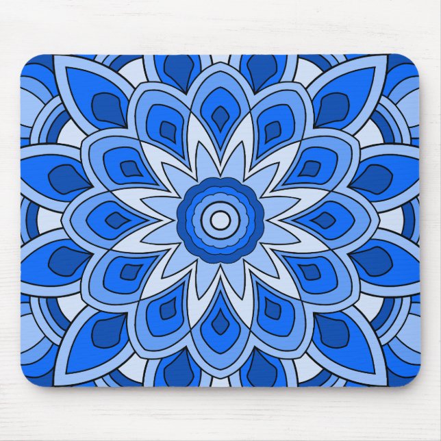 Mandala in blau mousepad (Vorne)
