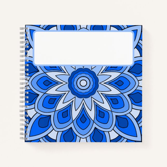 Mandala in blau notizbuch (Vorderseite)