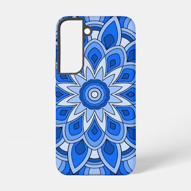 Mandala in blau samsung galaxy hülle (Rückseite)