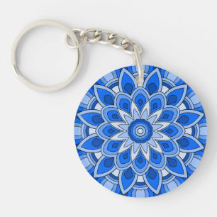 Mandala in blau schlüsselanhänger
