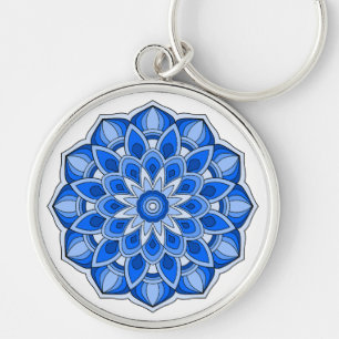 Mandala in blau schlüsselanhänger