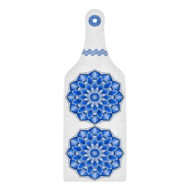 Mandala in blau schneidebrett (Vorderseite)