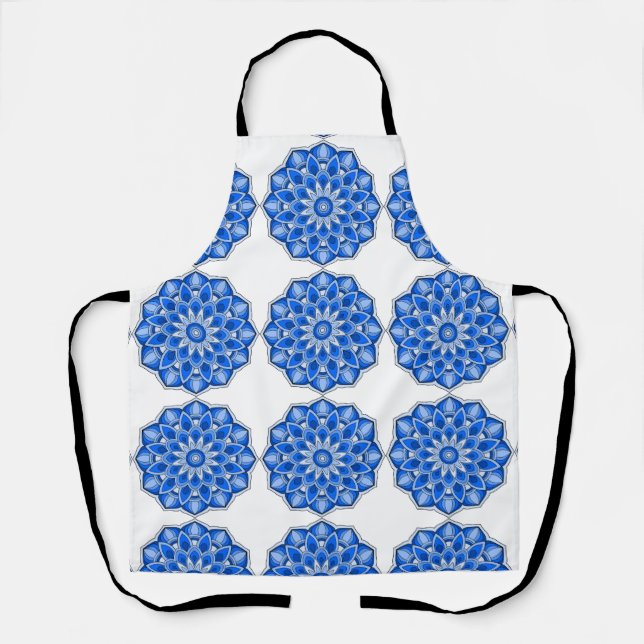 Mandala in blau schürze (Vorderseite)