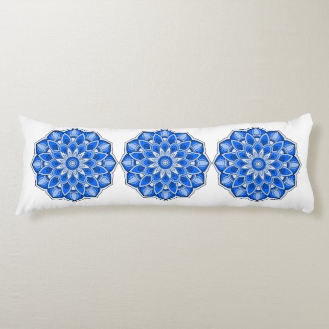 Mandala in blau seitenschläferkissen (Vorderseite)