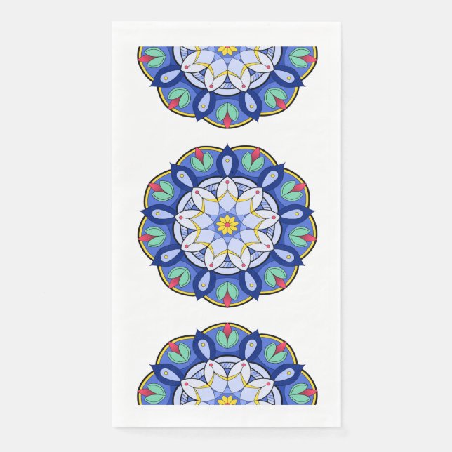 Mandala in Blau  Serviette (Vorderseite)