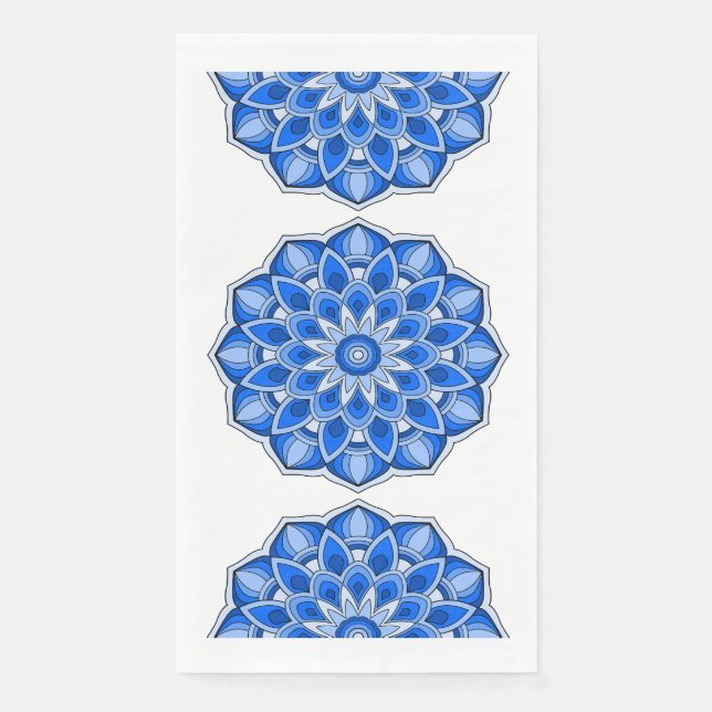 Mandala in blau serviette (Vorderseite)