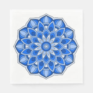 Mandala in blau serviette