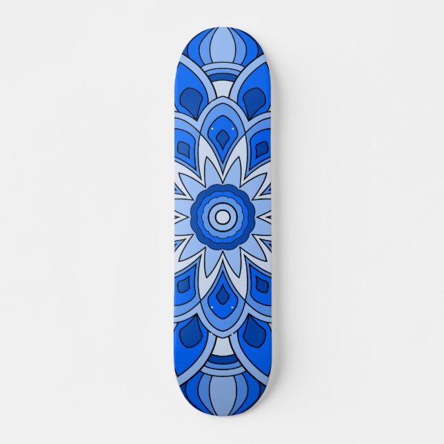 Mandala in blau skateboard (Vorne)