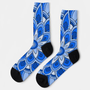 Mandala in blau socken