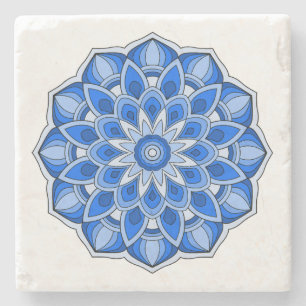 Mandala in blau steinuntersetzer