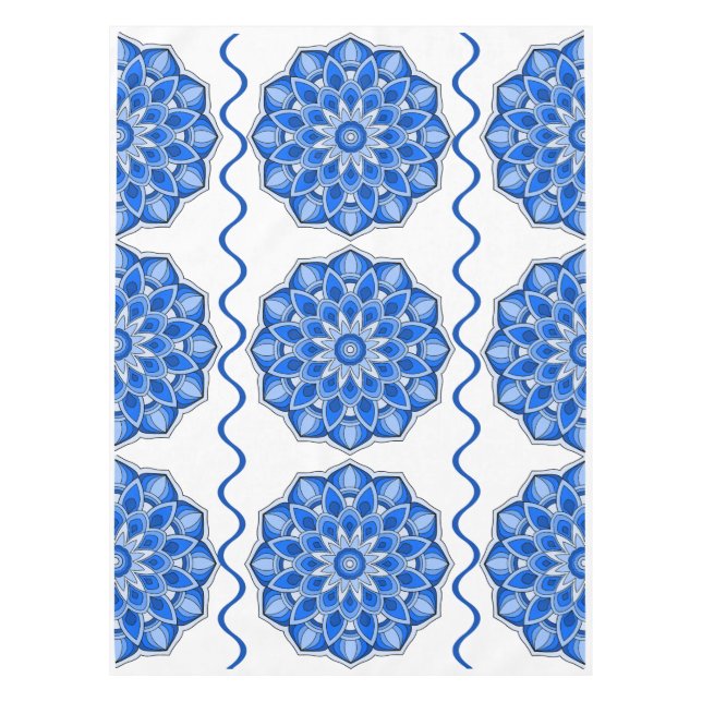 Mandala in blau tischdecke (Vorderseite)