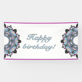 Mandala in Blau und Rosa Banner