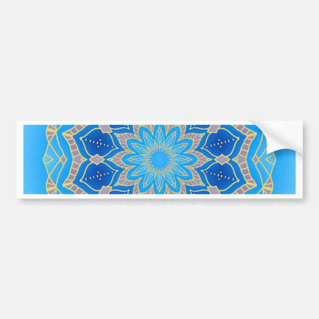 Mandala in blau und türkis autoaufkleber (Vorne)