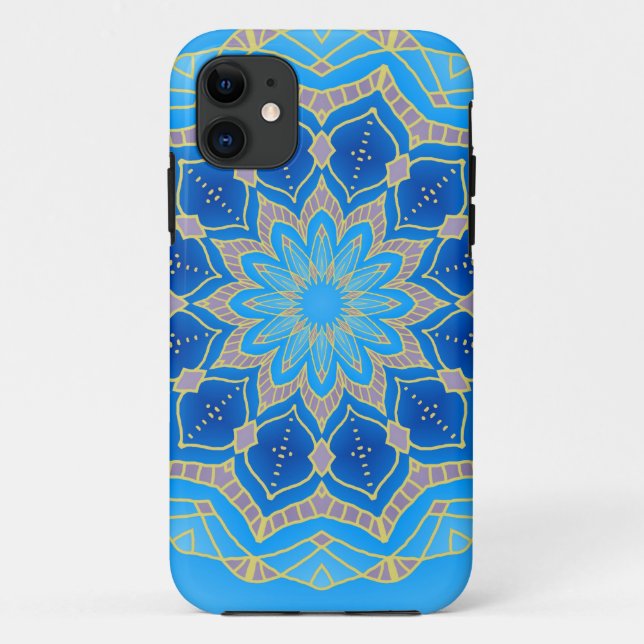 Mandala in blau und türkis Case-Mate iPhone hülle (Rückseite)
