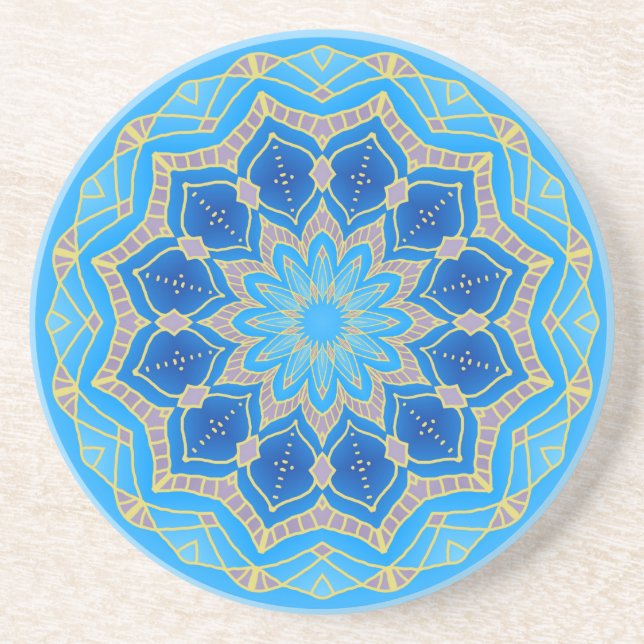 Mandala in blau und türkis untersetzer (Vorne)