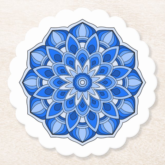 Mandala in blau untersetzer (Vorderseite)