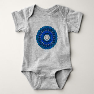 Mandala in Blue Baby and Adult Clothing Baby Strampler