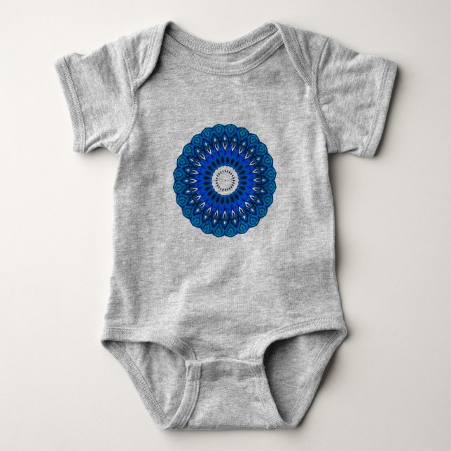 Mandala in Blue Baby and Adult Clothing Baby Strampler (Vorderseite)