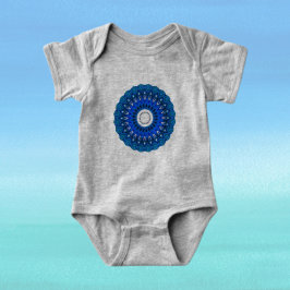 Mandala in Blue Baby and Adult Clothing Strampler