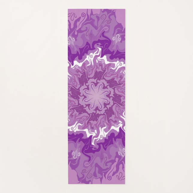 Mandala in mehreren lila Farbtönen Yogamatte (Vorderseite)