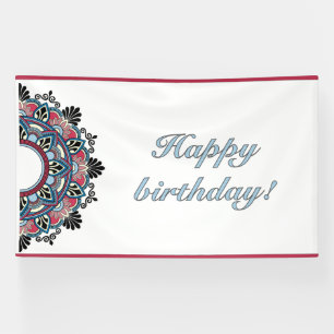 Mandala in Rosa und Blau Banner