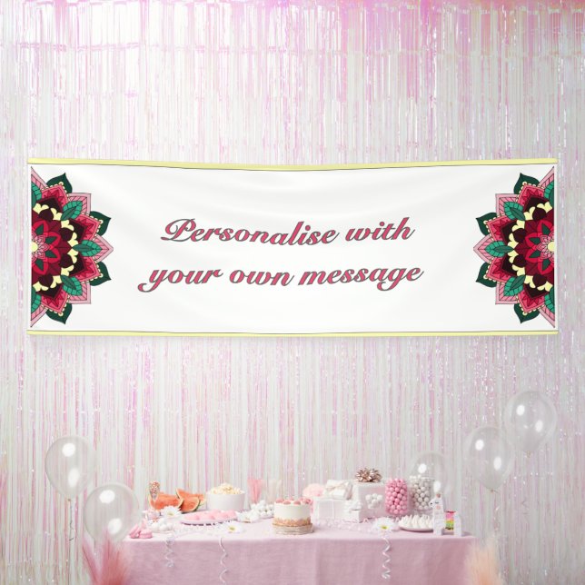 Mandala in Rot Banner (Party)