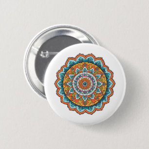 Mandala in verschiedenen Farben Button