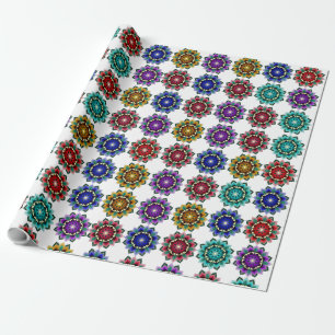 Mandala in verschiedenen Farben Geschenkpapier