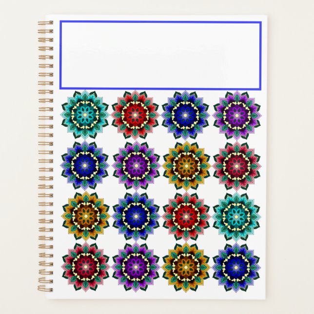 Mandala in verschiedenen Farben Planer (Vorderseite)