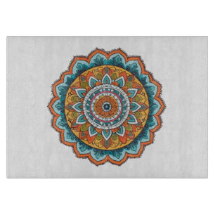 Mandala in verschiedenen Farben Schneidebrett