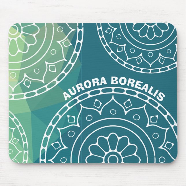 Mandala India Blauer gelber Sondertext Mousepad (Vorne)