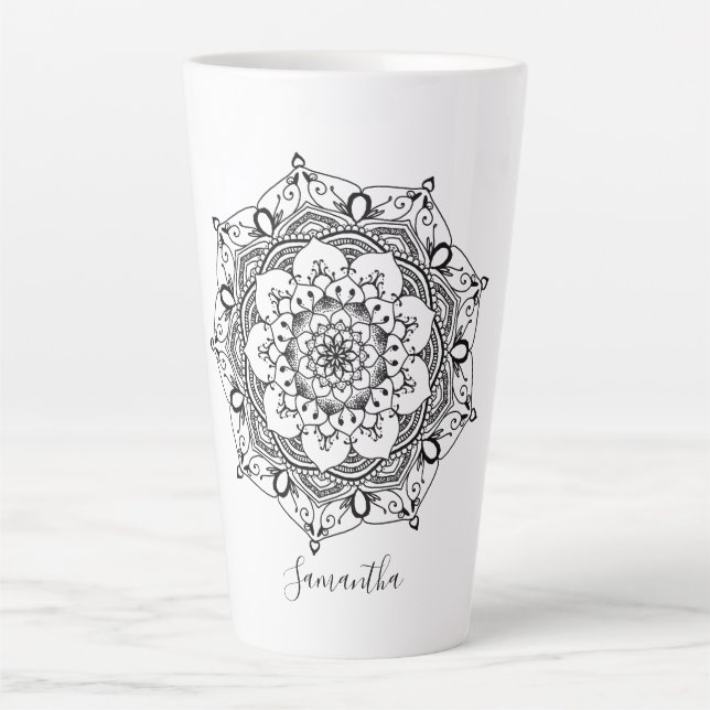 Mandala Individuelle Name Milchtasse (Vorderseite)