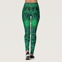 Mandala inspiriert Leggings, grün und schwarz