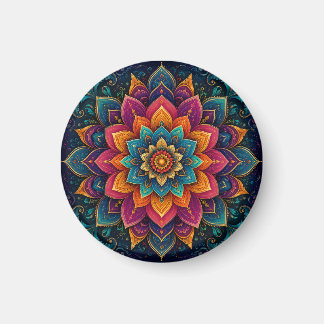 Mandala-inspirierte Blumenkunst Magnet