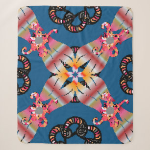 Mandala ist auf einem gelben Hintergrund gefärbt. Sherpadecke