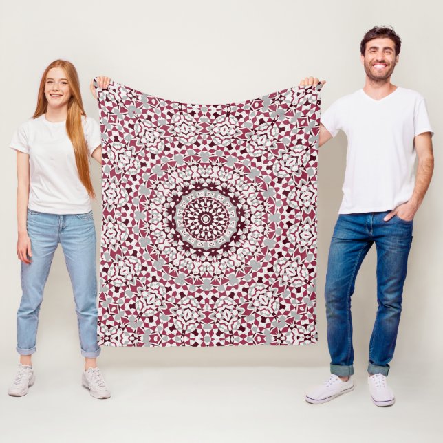 Mandala ist bordeauxgrau fleecedecke (Beispiel)
