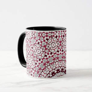 Mandala ist bordeauxgrau tasse