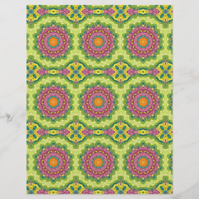 Mandala Kaleidoscope Scrapbook Paper (Vorderseite)